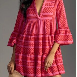Devotion TWINS Pink and Red Geometric Dress